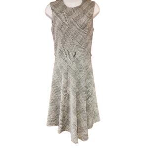 Vintage Dkny Houndstooth sleeveless‎ midi Dress Sz 4, without belt